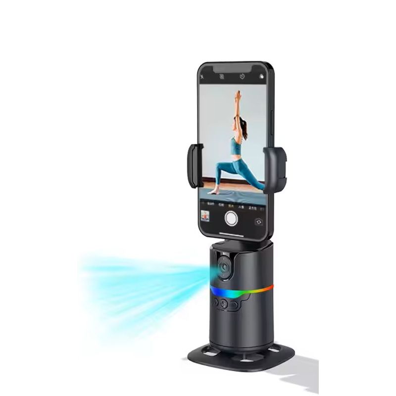 LP - Trípode Giratorio Con Luz Led Y Cámara 360 Para Celular