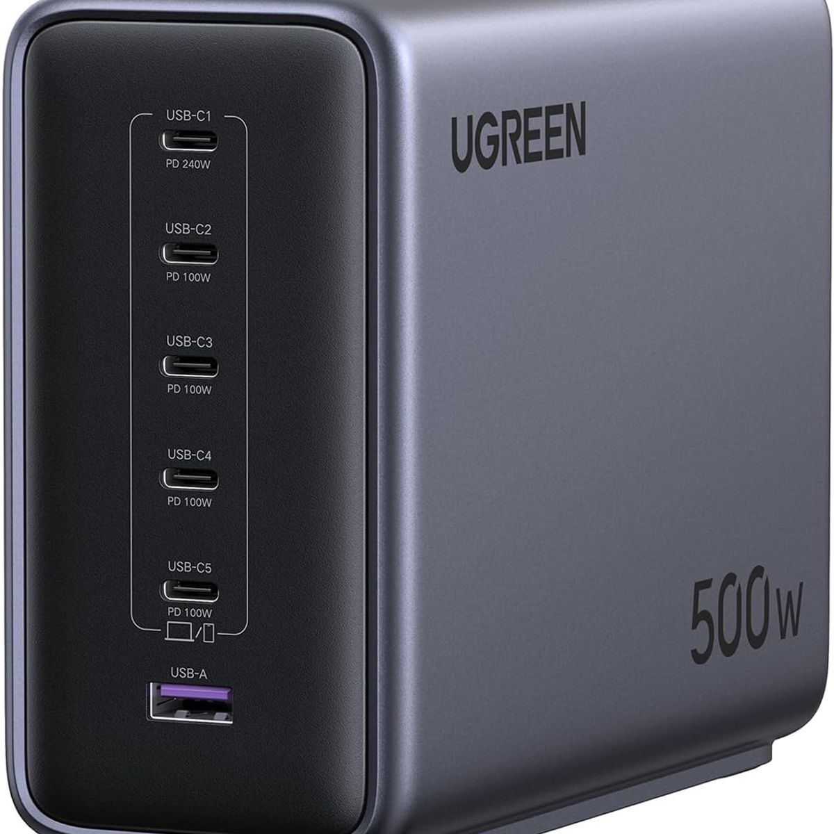 UGREEN - Estación De Carga Rápida Gan De 500w 6 Puertos Ugreen
