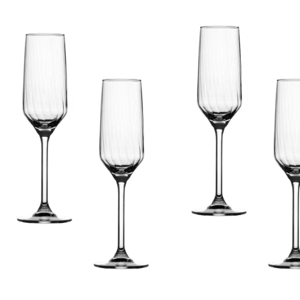 KITCHENWARE - SET X 6 COPAS CHAMPAGNE CARRE OPTICS 22.5CL /225ML