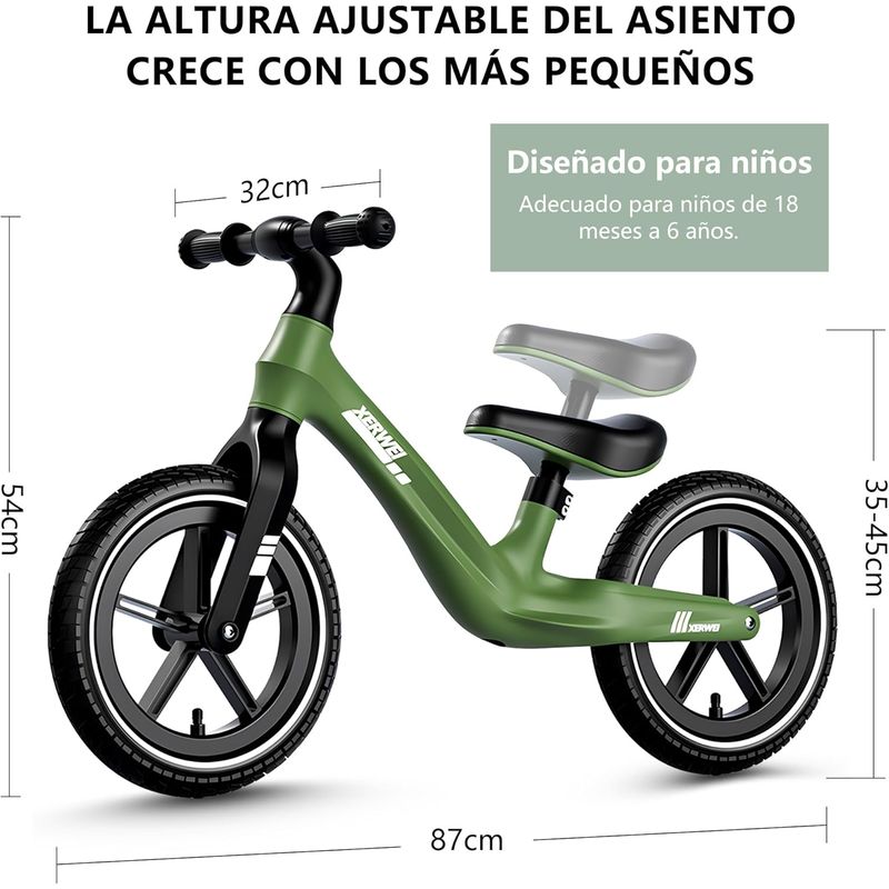 JUGUETERIA EXPRESS - Bicicleta De Equilibrio Sin Pedales Infantil Lujo Neumatico