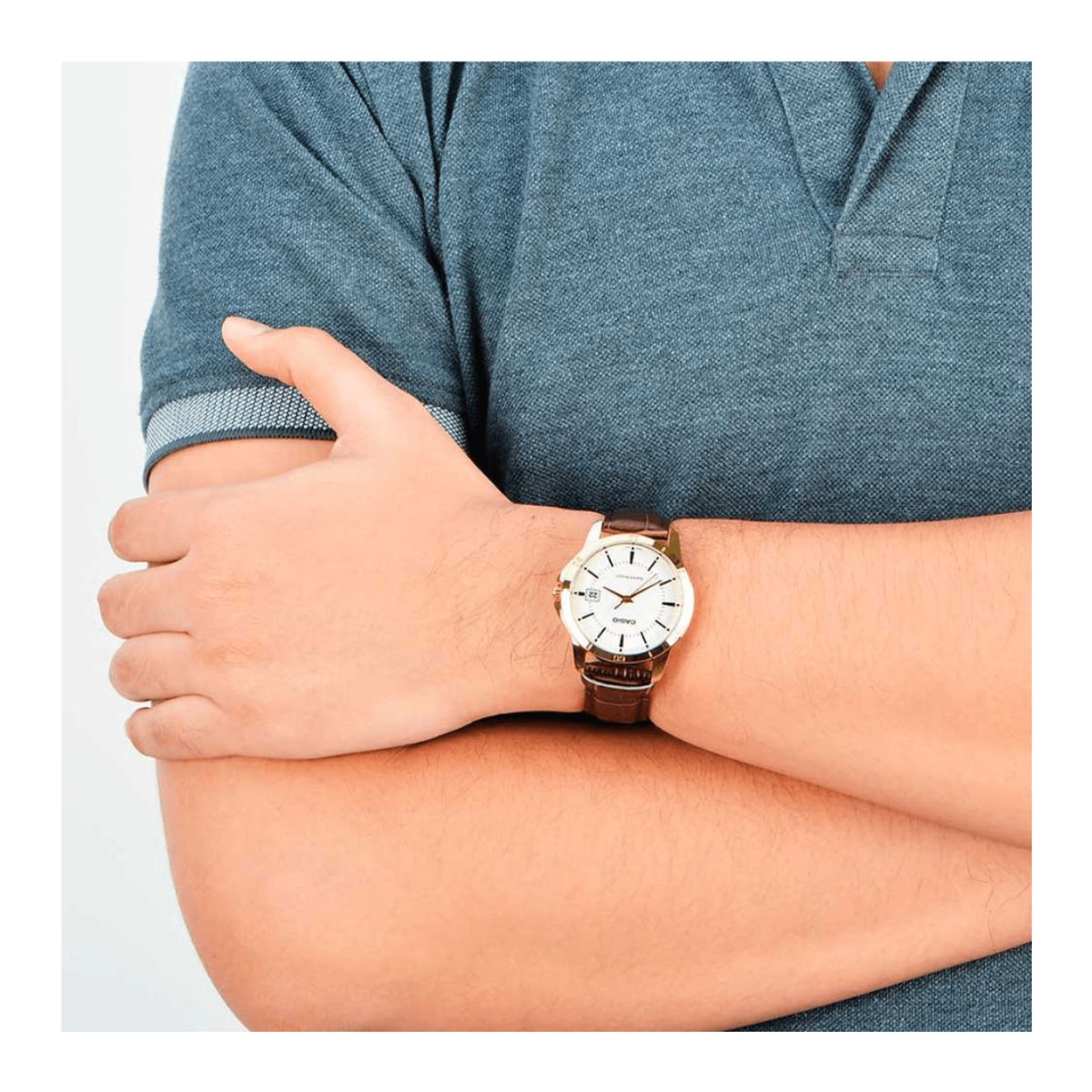 CASIO - Reloj Casio MTP-V004GL-7A Cafe Para Caballero