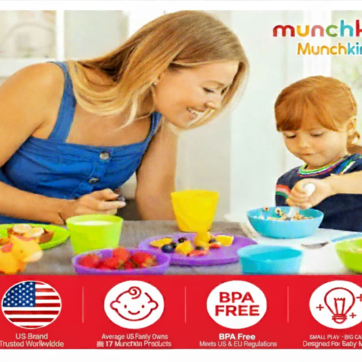 MUNCHKIN - Cucharas de Silicona Set Emb c2 piezas Azul y Verde