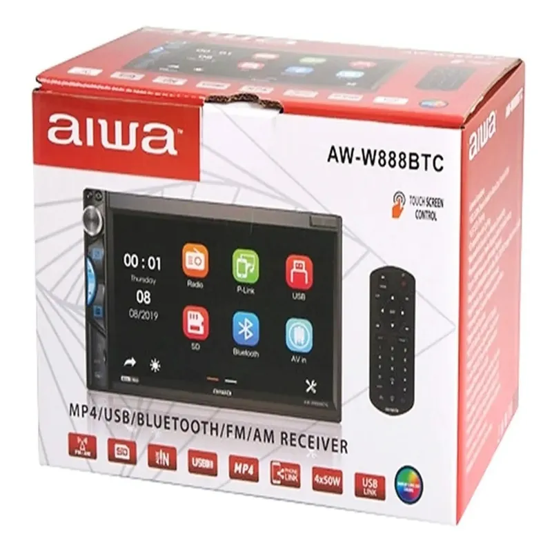 AIWA - Radio Aiwa Aw-w888btc 7 Pulgadas Carplay Usb Bt 100% Original