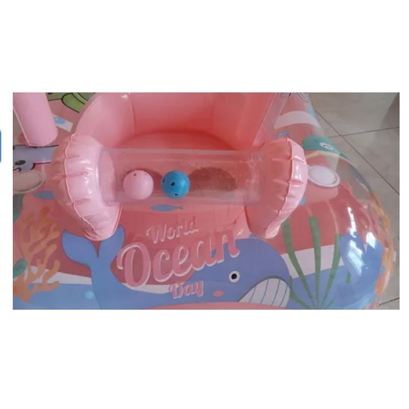 GENERICO - BOTE FLOTADOR TECHO PARA BEBES ROSA