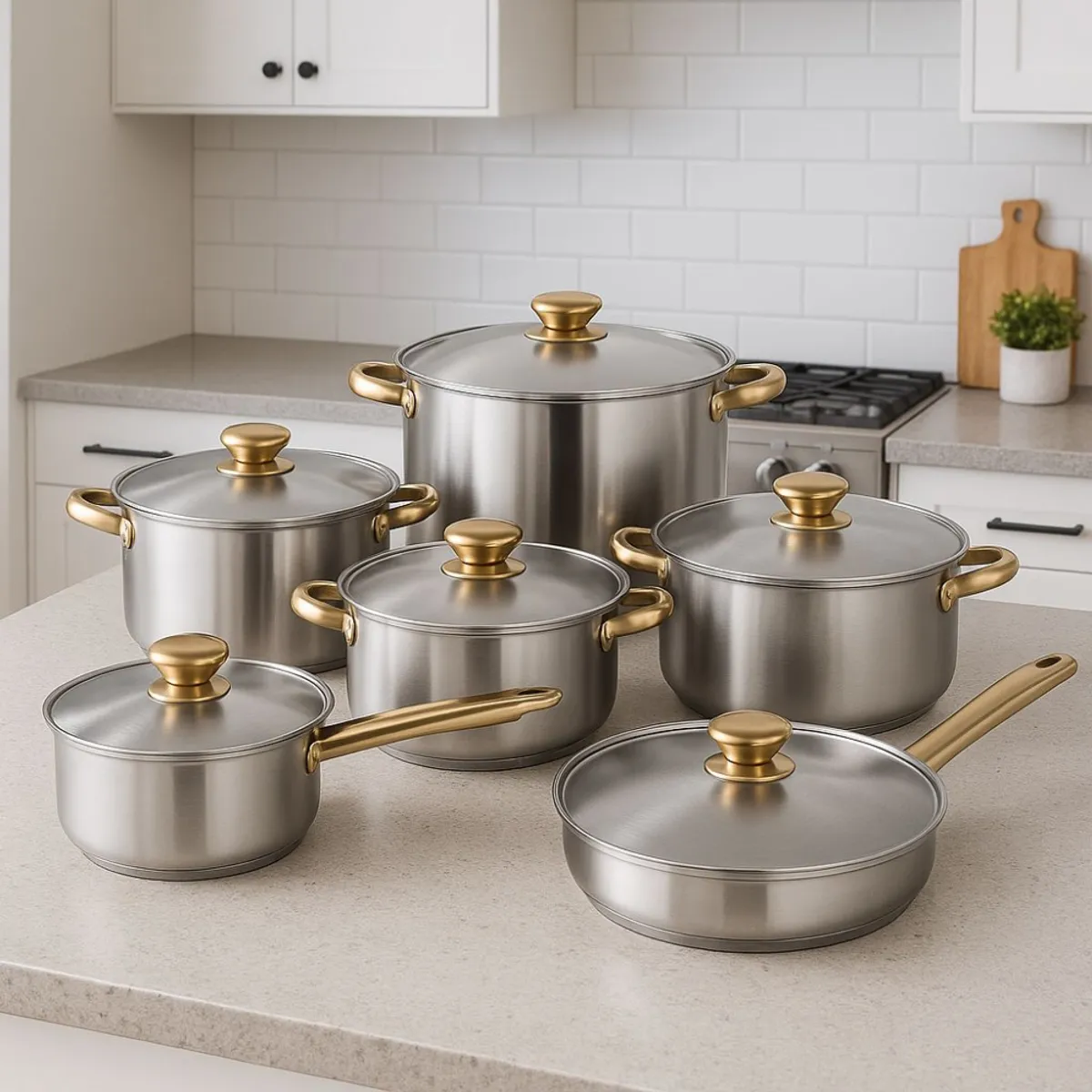TECNOHOGAR JS - Combo Juego Ollas Bateria Cocina Set Utensilios En Acero