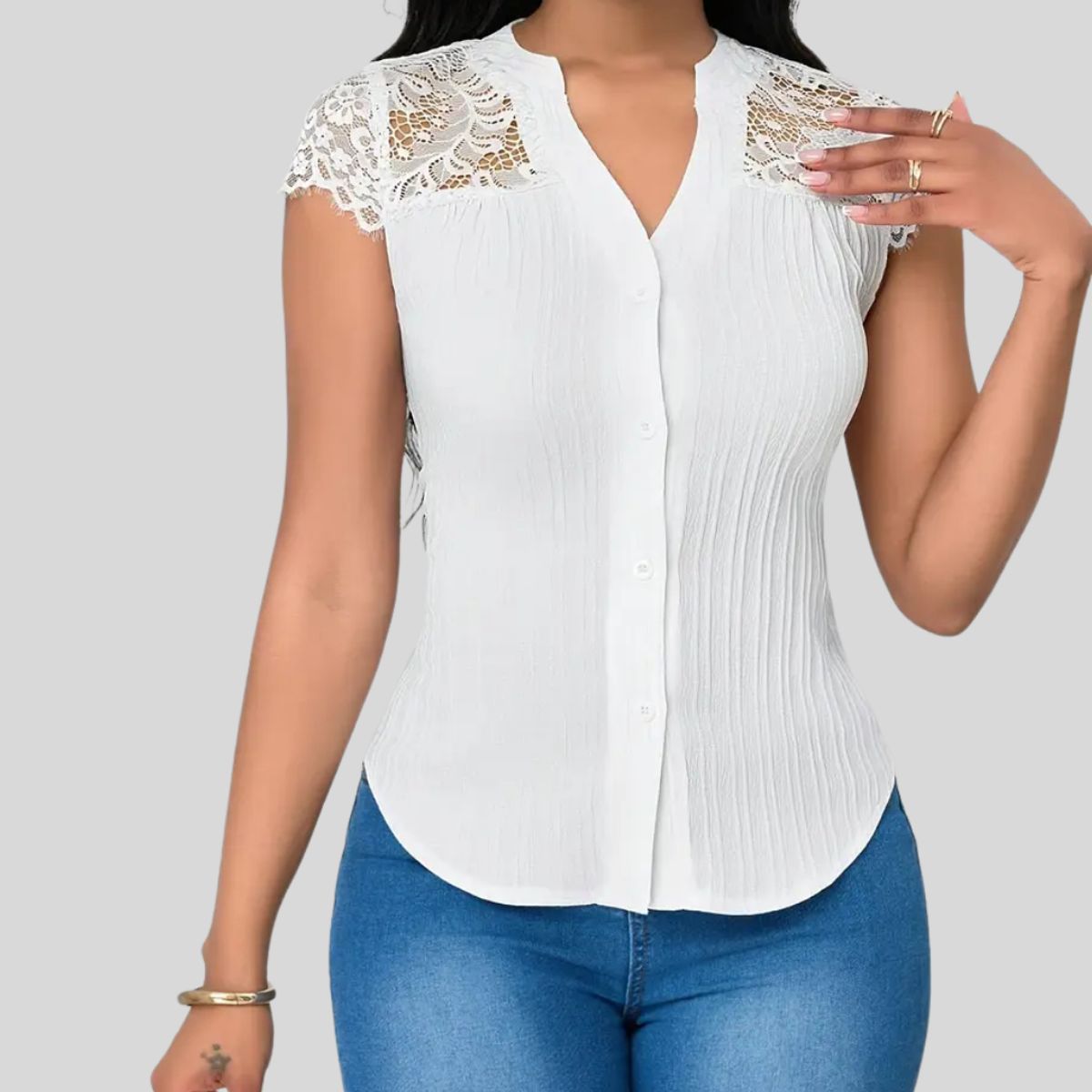 YURELKSHOP - BLUSA MANGA CORTA HOMBROS DESCUBIERTOS