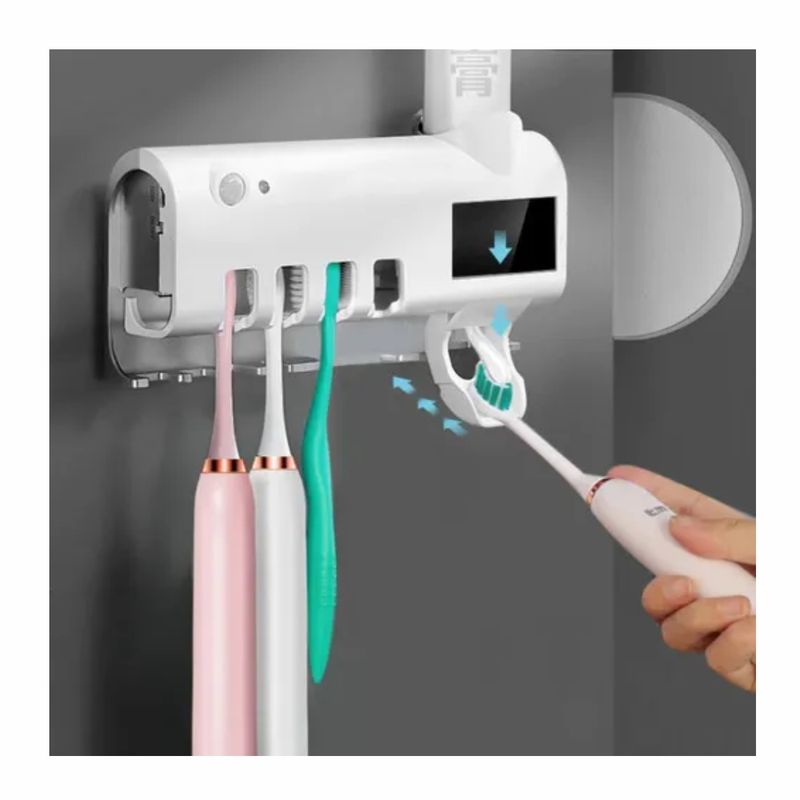 GENERICO - Soporte Esterilizador Cepillos Dispensador Crema Dental