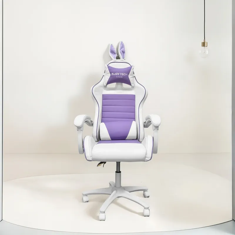 GENERICO - Silla Gamer Njoy Bunny Ergonómica BlancoMorado