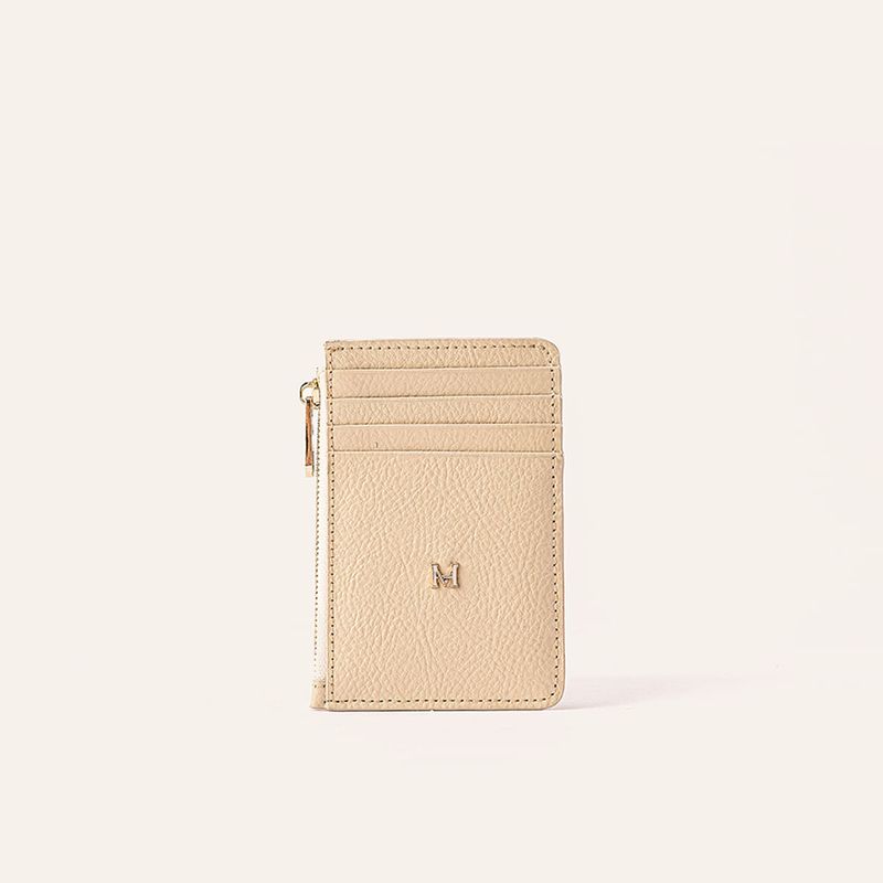 MARIO HERNANDEZ - Tarjetero 8 Tarjetas Con Zip Beige Sur