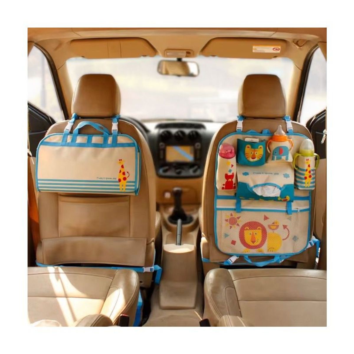 GENERICO - Organizador De Carro Asiento Trasero Nuevo Color Beige