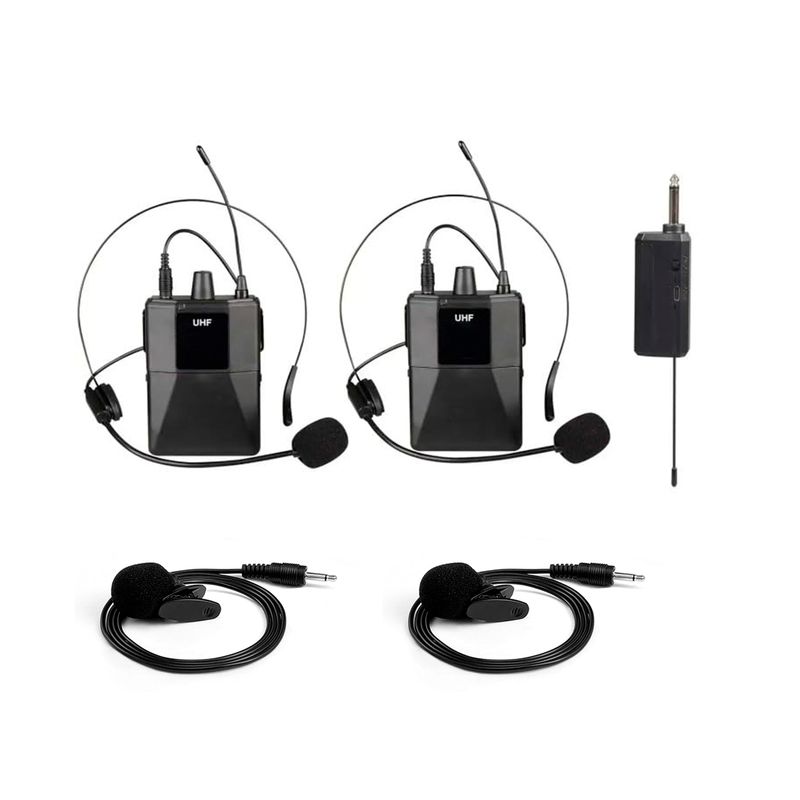 GENERICO - Micrófonos Inalámbricos Dual UHF Transmisor Profesional DX-200H