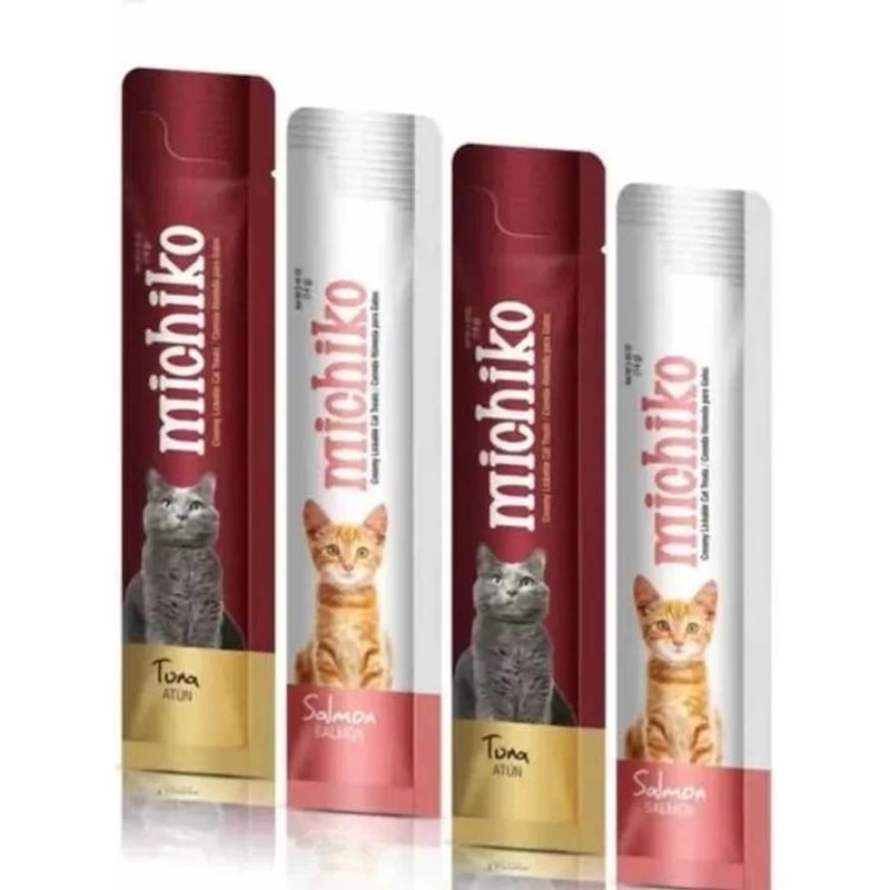 GENERICO - Snack para gatos Michiko repuestos atun- salmon 50 sachets