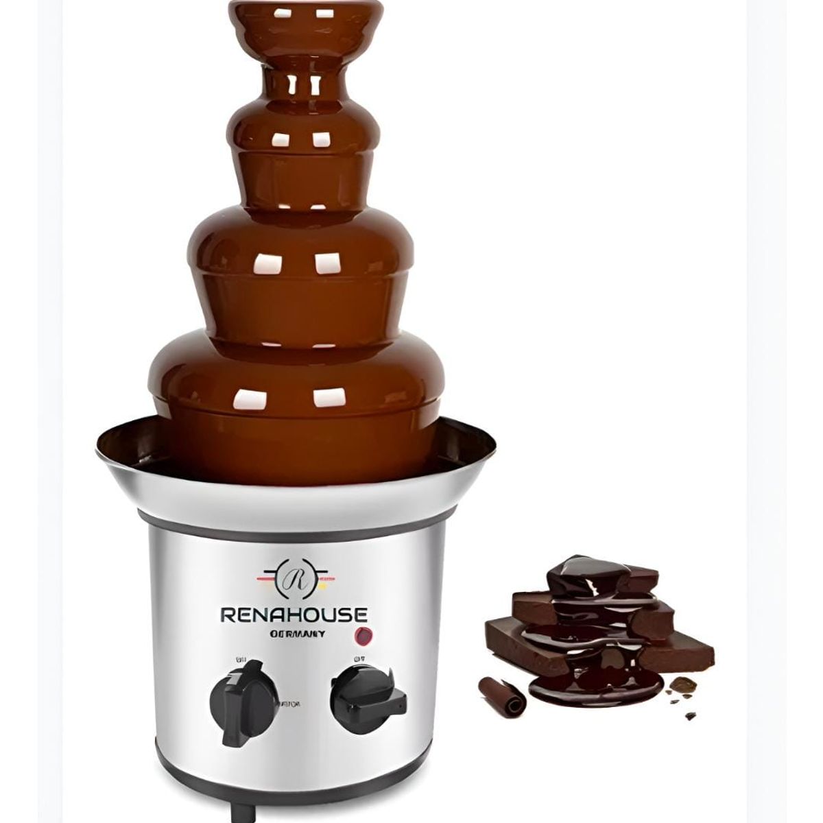 RENAHOUSE - FUENTE DE CHOCOLATE RENAHOUSE 4 NIVELES EN ACERO INOXIDABLE