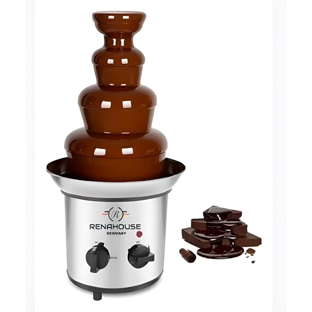 RENAHOUSE - FUENTE DE CHOCOLATE RENAHOUSE 4 NIVELES EN ACERO INOXIDABLE