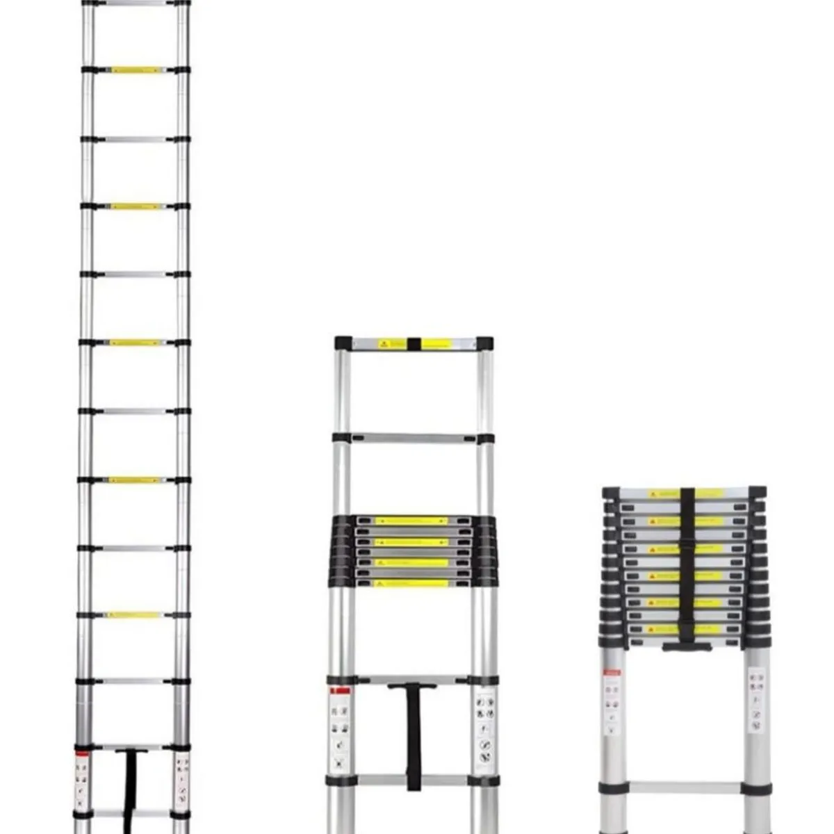 GENERICO - Escalera Telescópica Plegable Retráctil 12 Pasos 3.8 Metros
