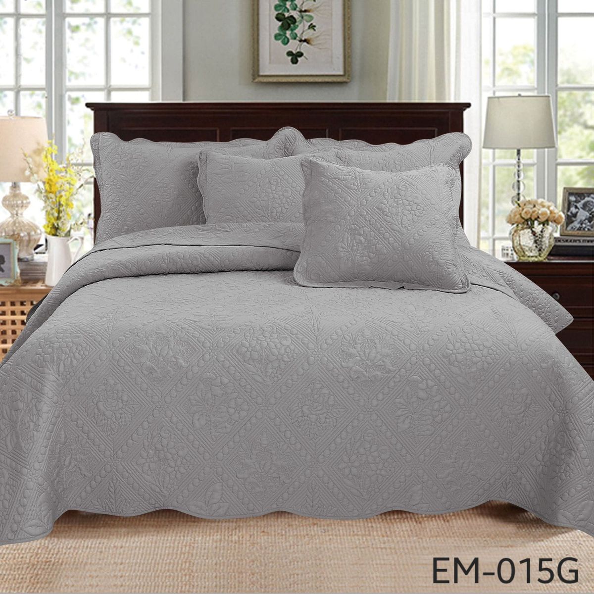 ROYALE SAN MARTY - Sobrecama Bordado Sencillo(1 Mt) Royale San Marty, 5 Piezas.