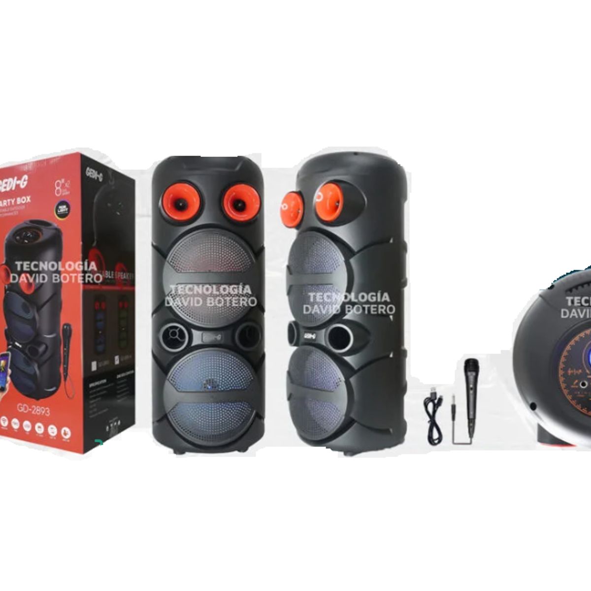 GENERICO - Parlante cabina Bluetooth Portatil 8* 2 pulgadas GD-2893