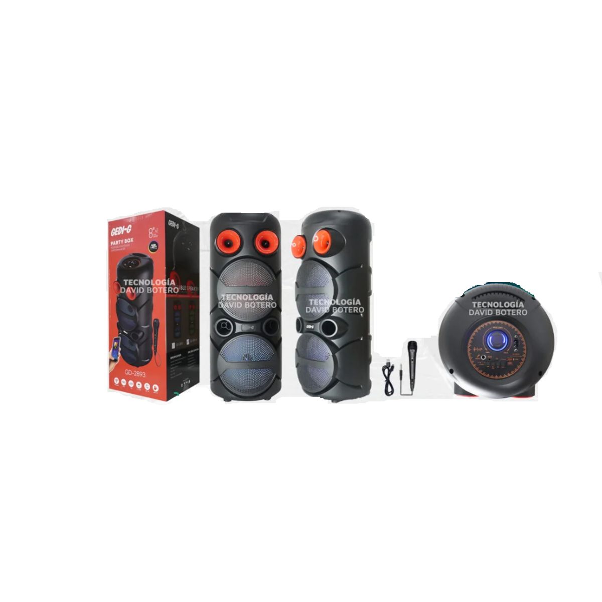 GENERICO - Parlante cabina Bluetooth Portatil 8* 2 pulgadas GD-2893