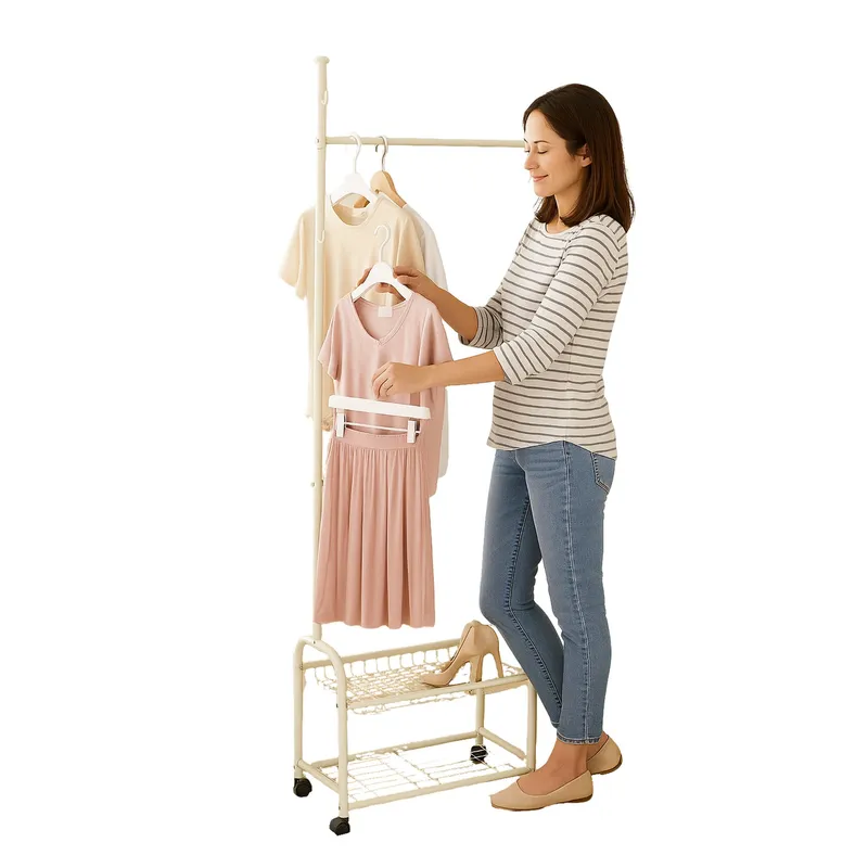 DISTRIONLINE - Perchero Multiusos con Zapatero y Ganchos tamaño pequeño S008