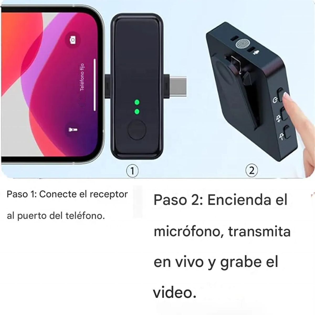 TECNOHOGAR JS - Micrófono Solapa Inalámbrico 3 En 1 F11 Cancelacion Ruido X2