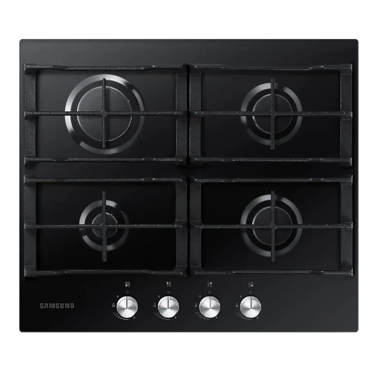 SAMSUNG - Cubierta de Empotrar Samsung 4 Puestos Gas Natural Vidrio Templado Negro NA64C3010AK/CO