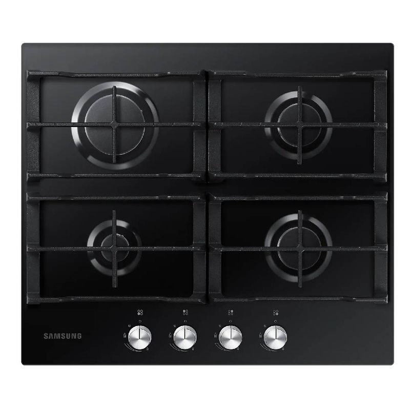 SAMSUNG - Cubierta de Empotrar Samsung 4 Puestos Gas Natural Vidrio Templado Negro NA64C3010AK/CO