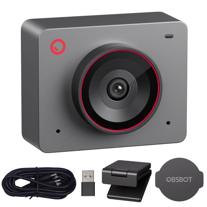 OBSBOT - Mini Webcam Obsbot Meet 2 Gris Espacial Camara Web 4k