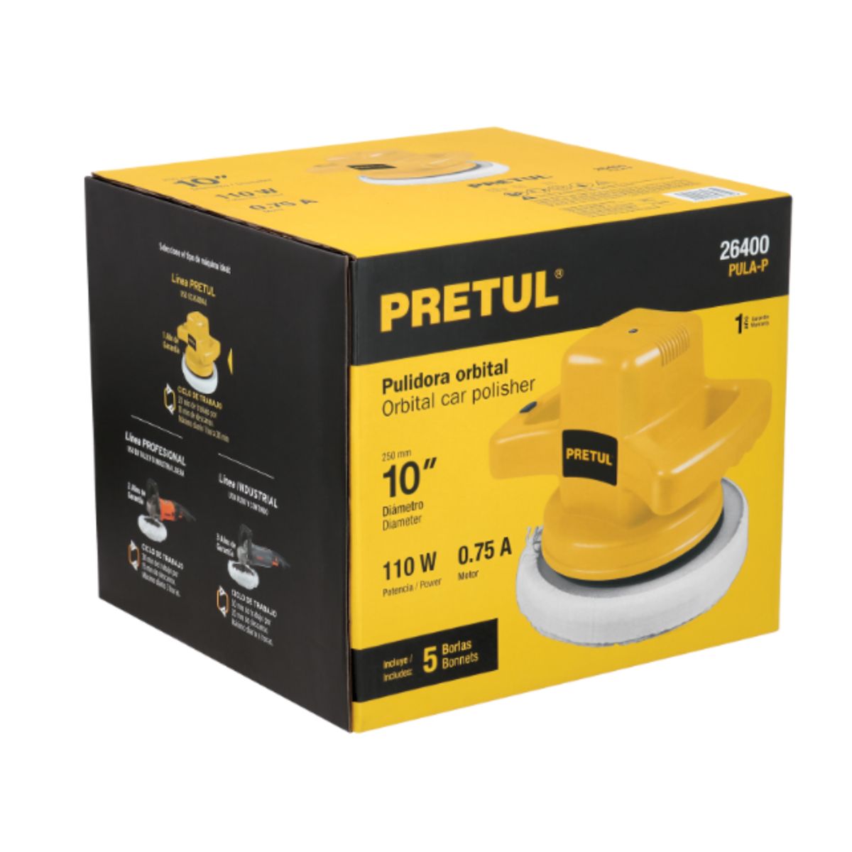 PRETUL - Pulidora roto-orbital 10 110W PRETUL 26400