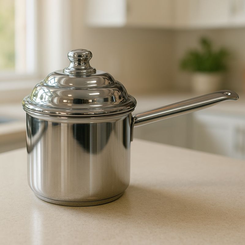 TECNOHOGAR JS - Olla Acero Quirúrgico 700ml Pequeña Asa Moderna Inducción