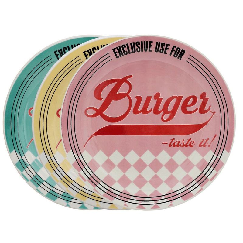 OXFORD - SET 3 PLATOS HAMBURGUESA 26 CMS