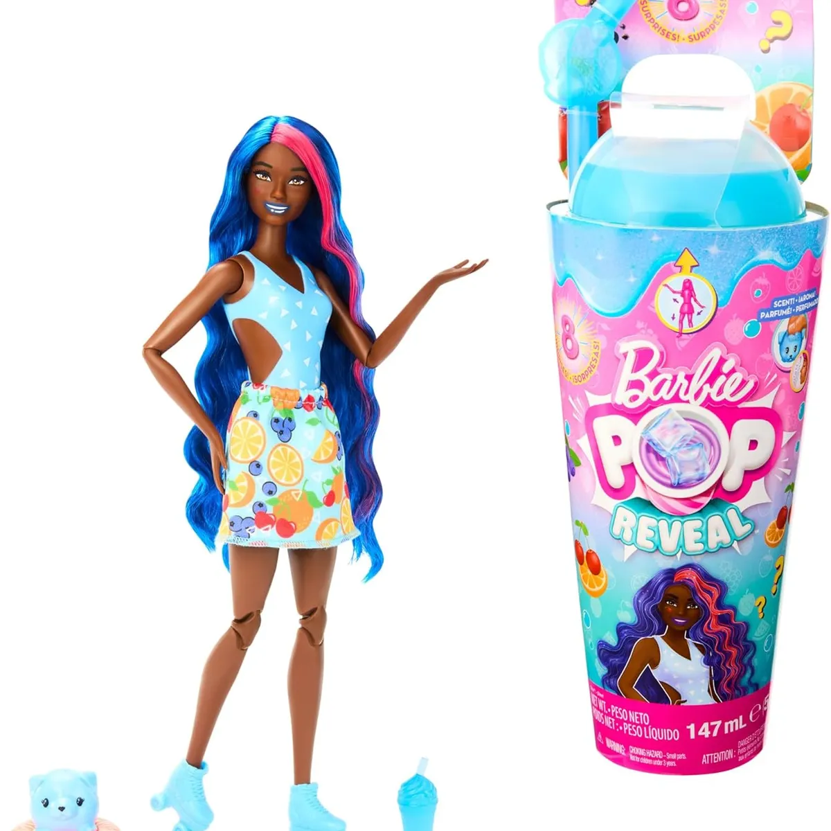 BARBIE - Muñeca Barbie Pop Reveal Vaso Slime Ponche De Frutas