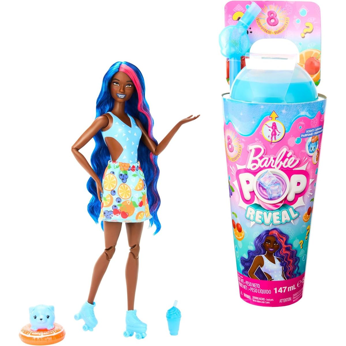 BARBIE - Muñeca Barbie Pop Reveal Vaso Slime Ponche De Frutas