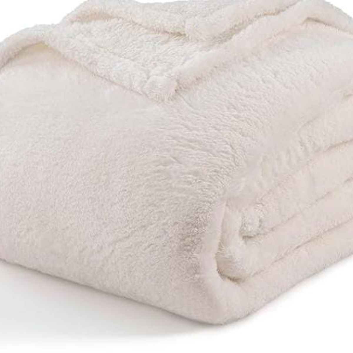 SIRENITAS - Cobija térmica sherpa 170x2m Cama Sencilla Pie de cama Marfil