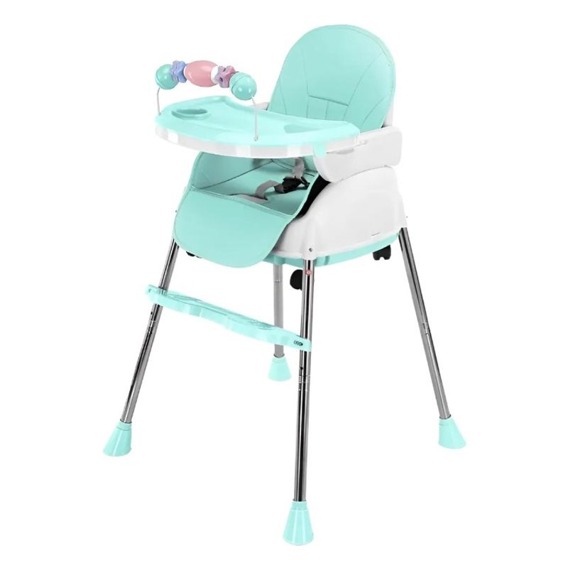 FRAGOLA KIDS - Silla Comedor Bebe 4En1 Juguetes Doble Bandeja Booster Verde