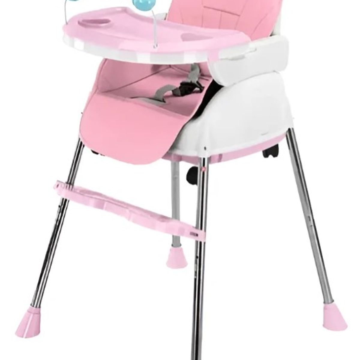 FRAGOLA KIDS - Silla Comedor Bebe 4En1 Juguetes Doble Bandeja Booster Rosa