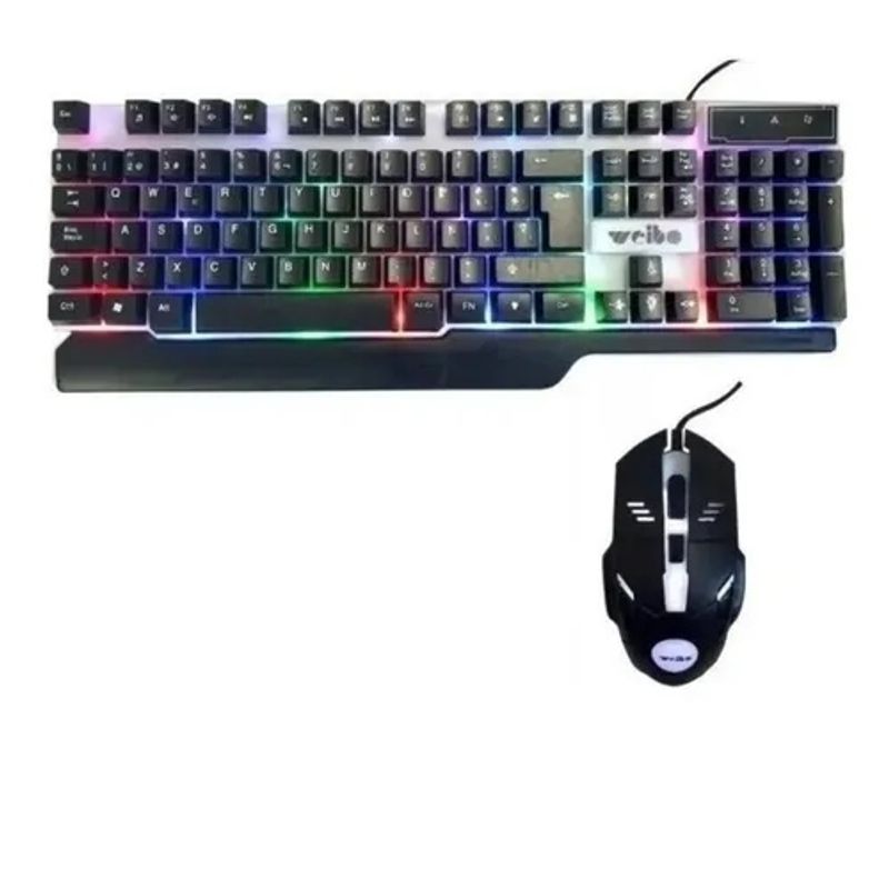AMERICAN GENERICS - Combo Gamer Weibo WB-550 Teclado Iluminado RGB + Mouse con Cable