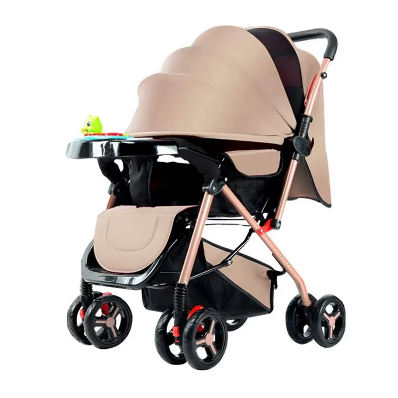 FRAGOLA KIDS - Coche Paseador Bebe Reversible Beige Juguete Mosquitero
