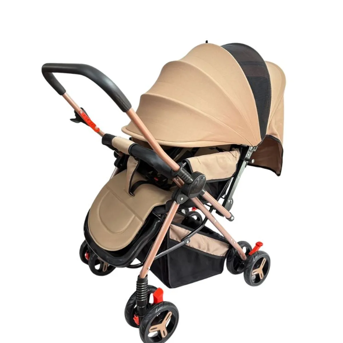 FRAGOLA KIDS - Coche Paseador Bebe Reversible Beige Juguete Mosquitero