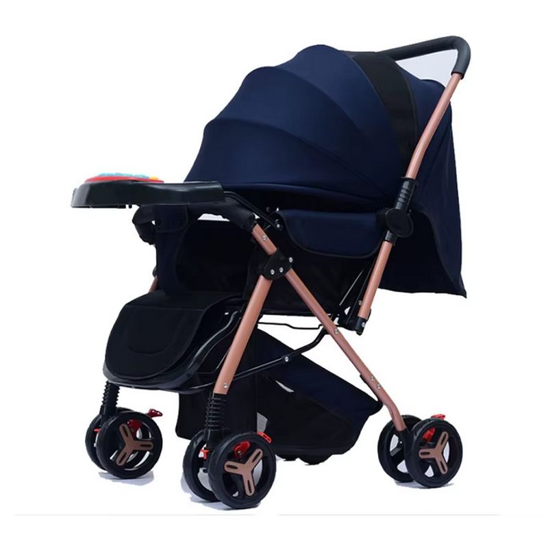 FRAGOLA KIDS - Coche Paseador Bebe Barra Reversible Azul Juguete Mosquitero
