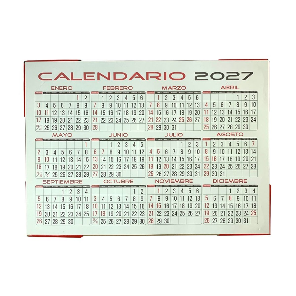 GENERICO - Calendario Programador Planeador 2026 Punteras 34x24cm