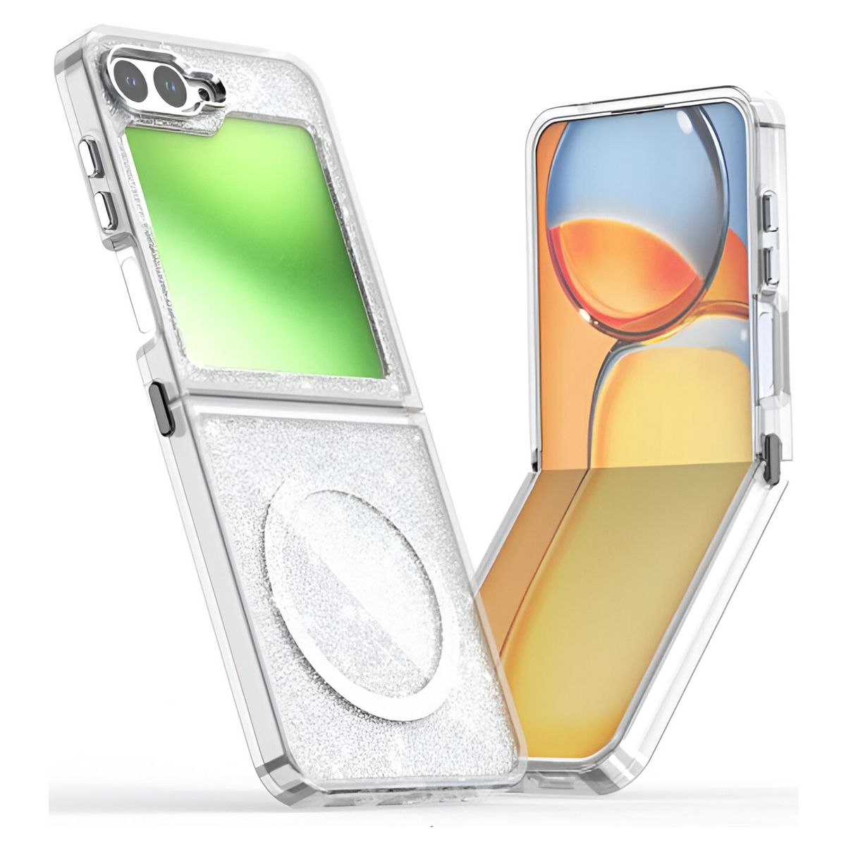 GENERICO - Funda Escarcha Case Compatible Samsung Z Flip 6 Transparente