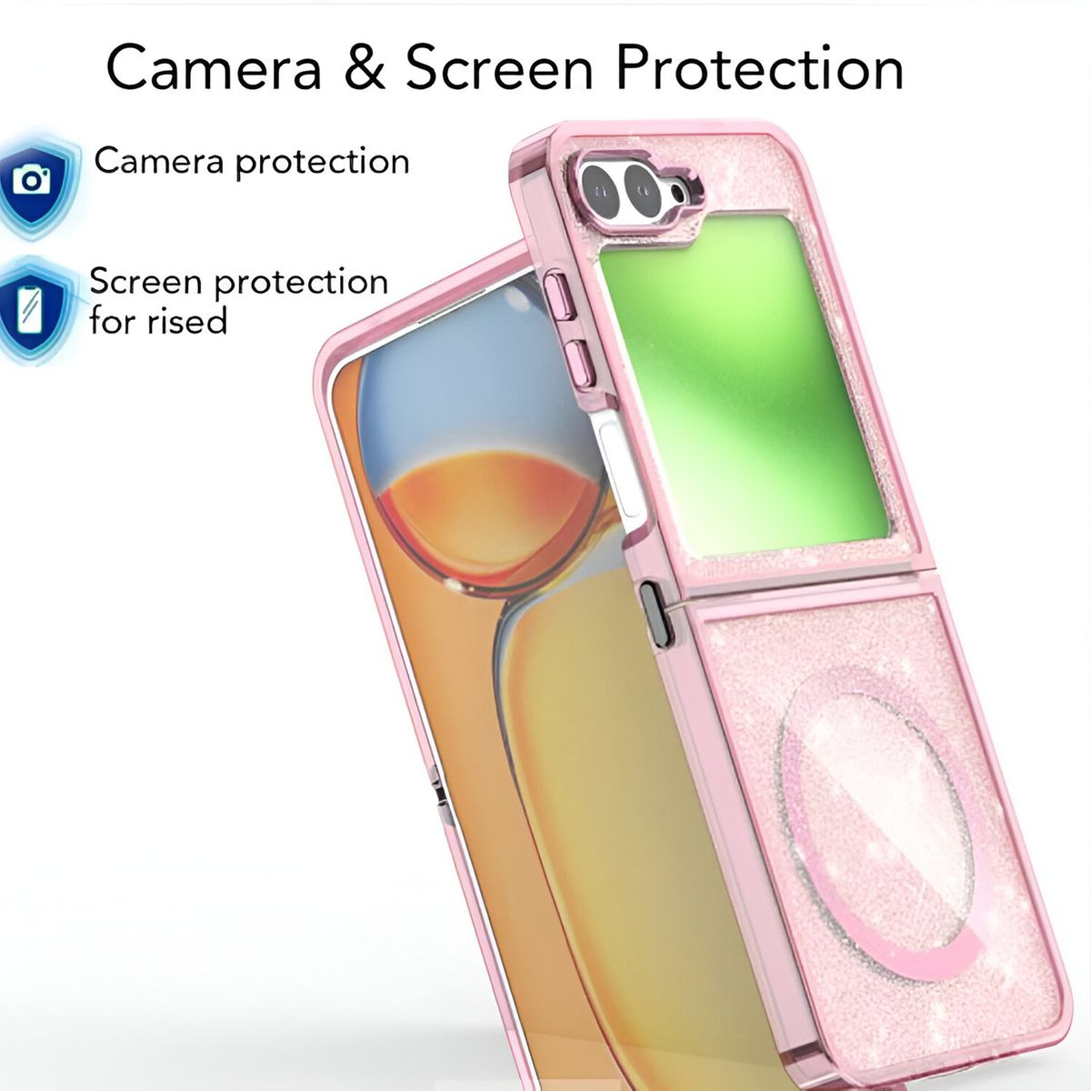 GENERICO - Funda Escarcha Case Compatible Samsung Z Flip 6 Transparente