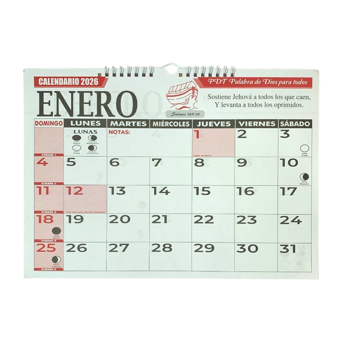 GENERICO - Calendario Programador 2026 Horizontal Mediano 34x24
