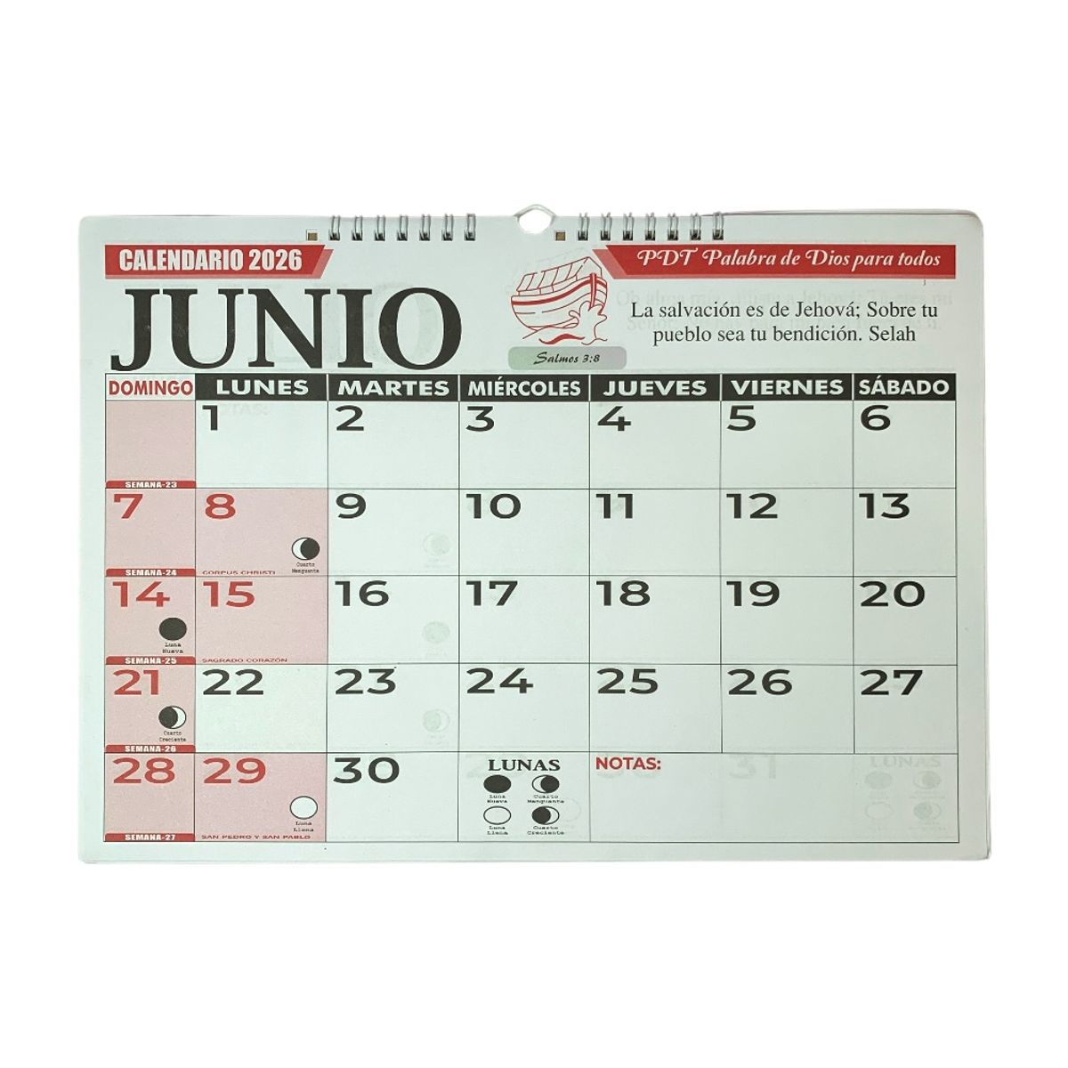 GENERICO - Calendario Programador 2026 Horizontal Mediano 34x24