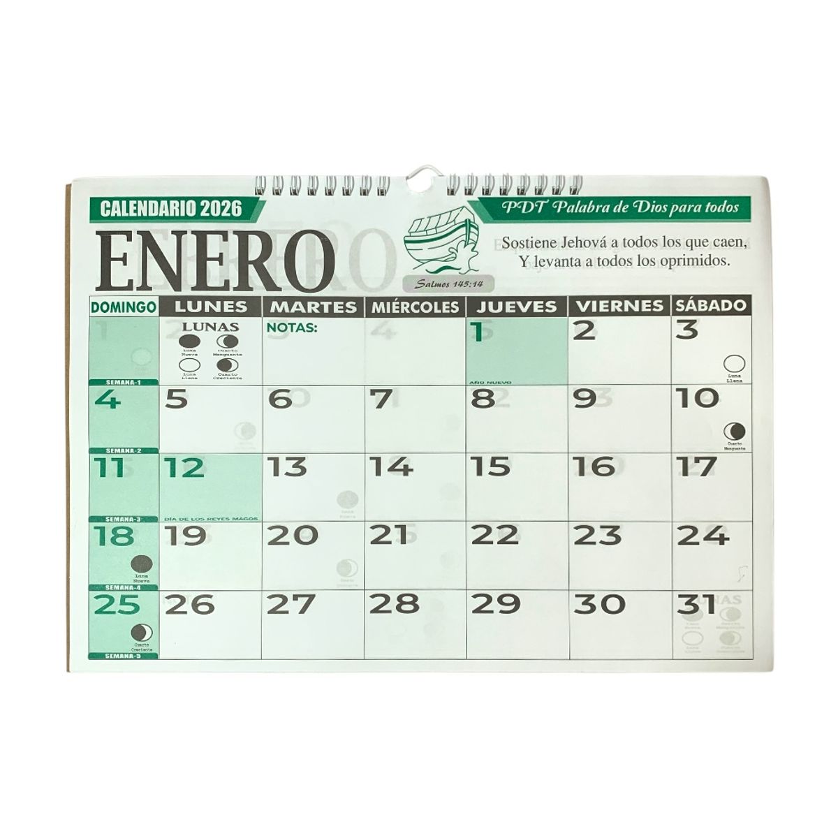 GENERICO - Calendario Programador 2026 Horizontal Mediano 34x24