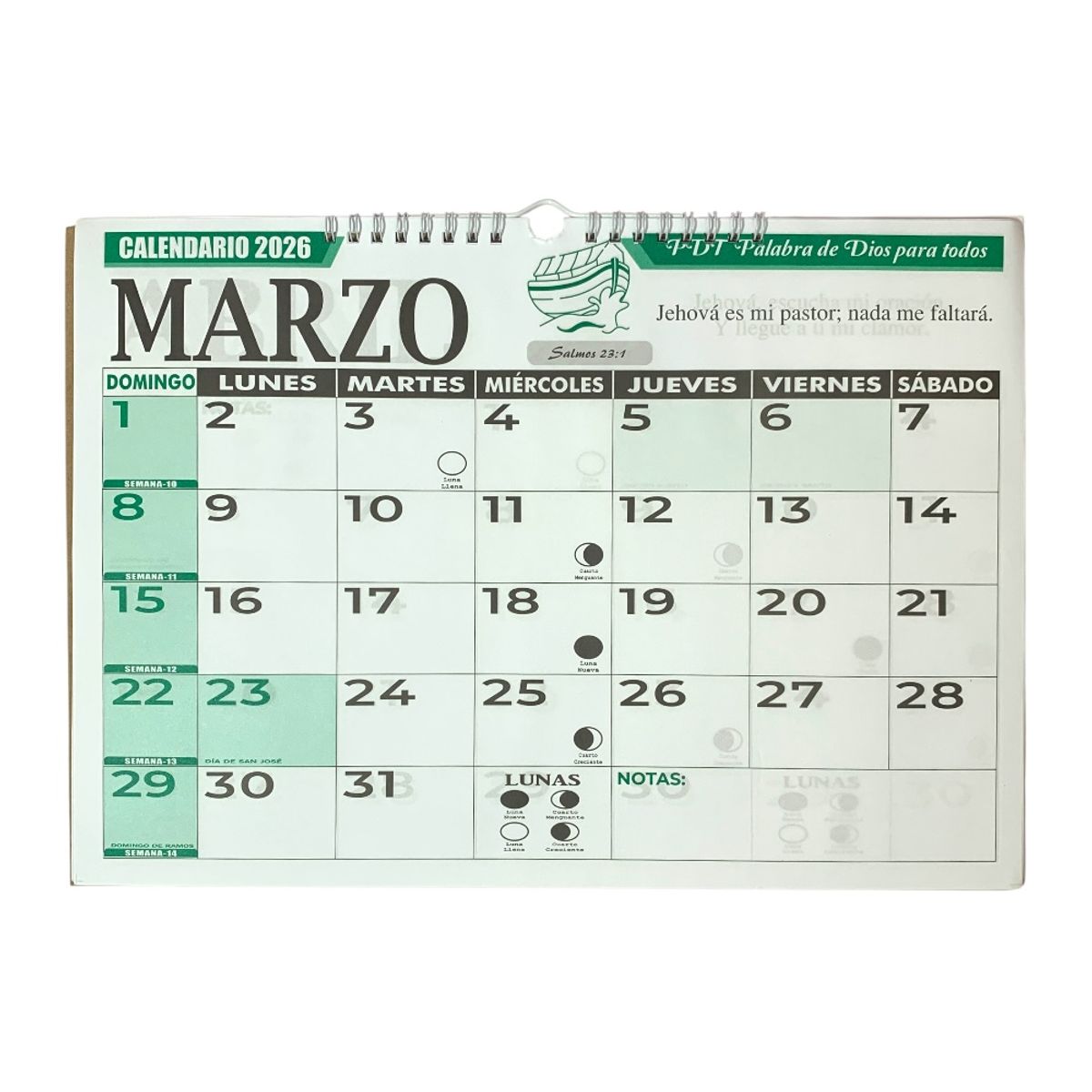 GENERICO - Calendario Programador 2026 Horizontal Mediano 34x24
