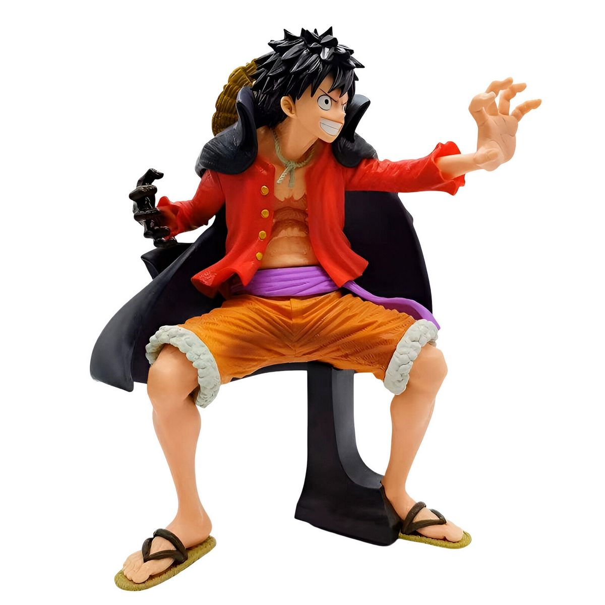 GENERICO - Figura Accion Coleccionable One Piece Luffy Capa Negra