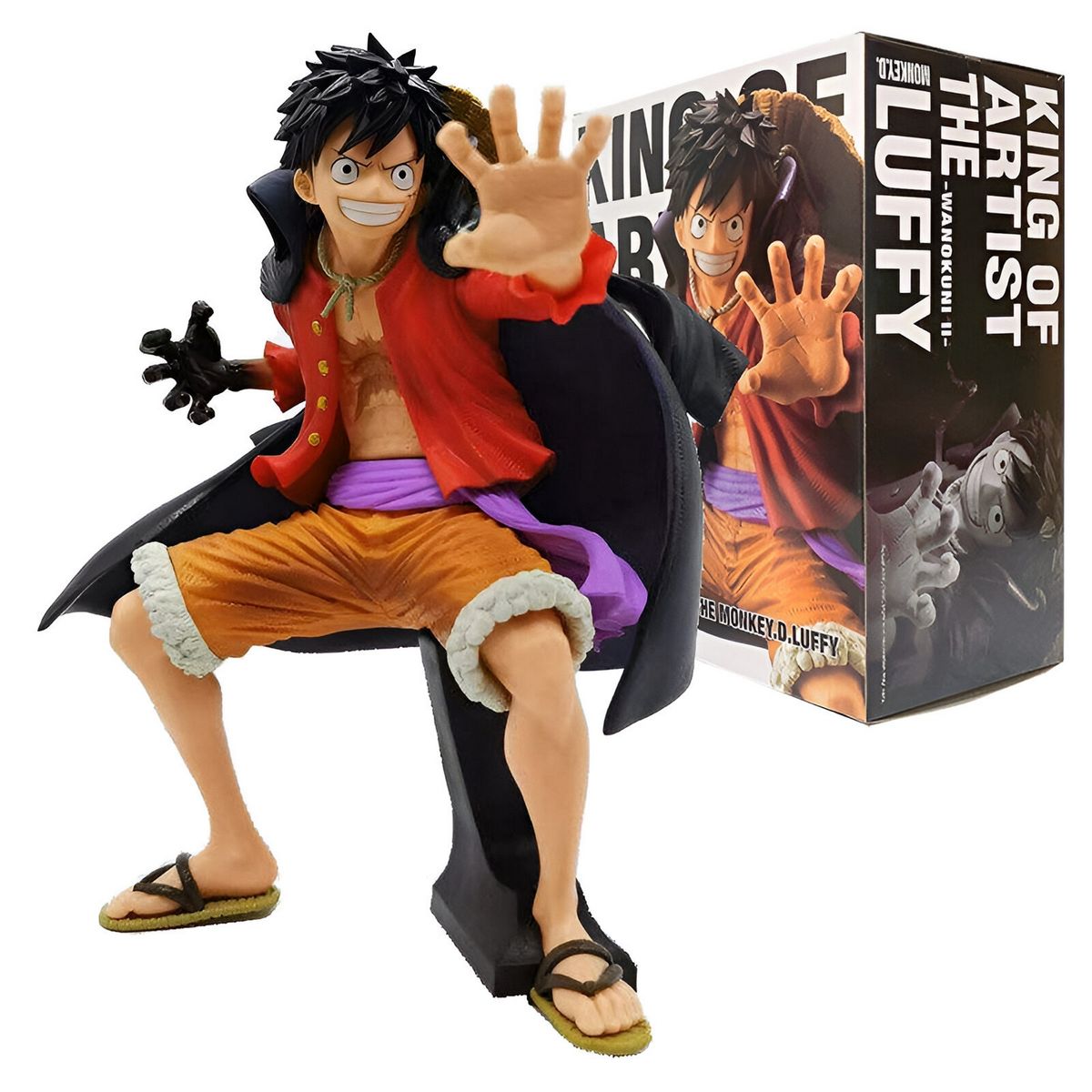 GENERICO - Figura Accion Coleccionable One Piece Luffy Capa Negra