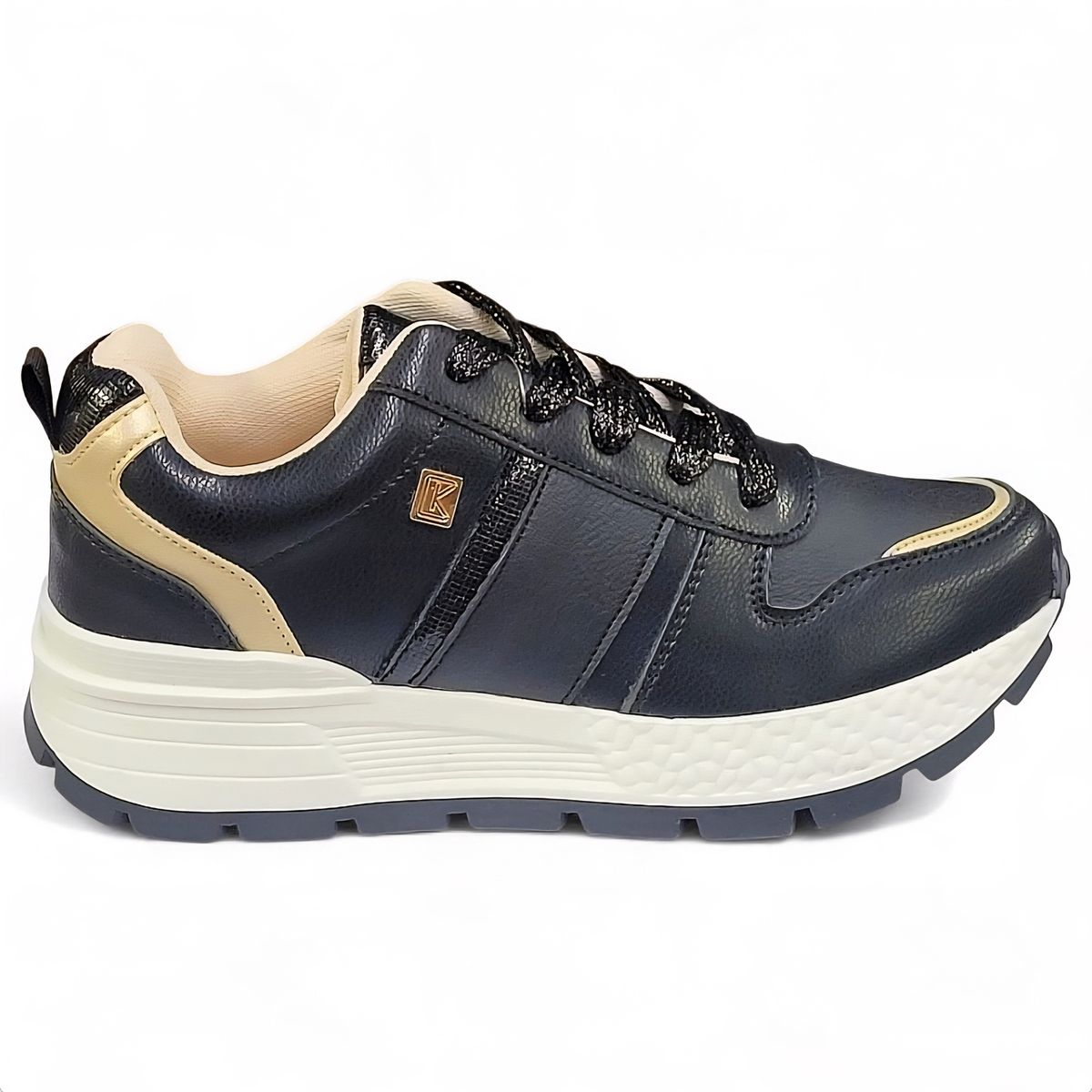 INCO - Tenis Mujer Negro x Dorado Xtremo Zafiro