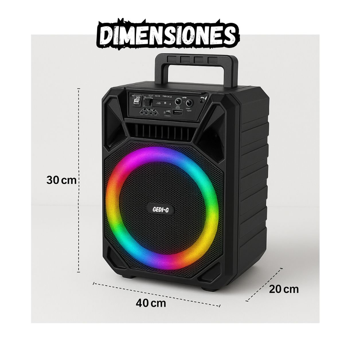 GENERICO - Cabina Portátil 12 Pulgadas + control + micrófono Inalámbrico